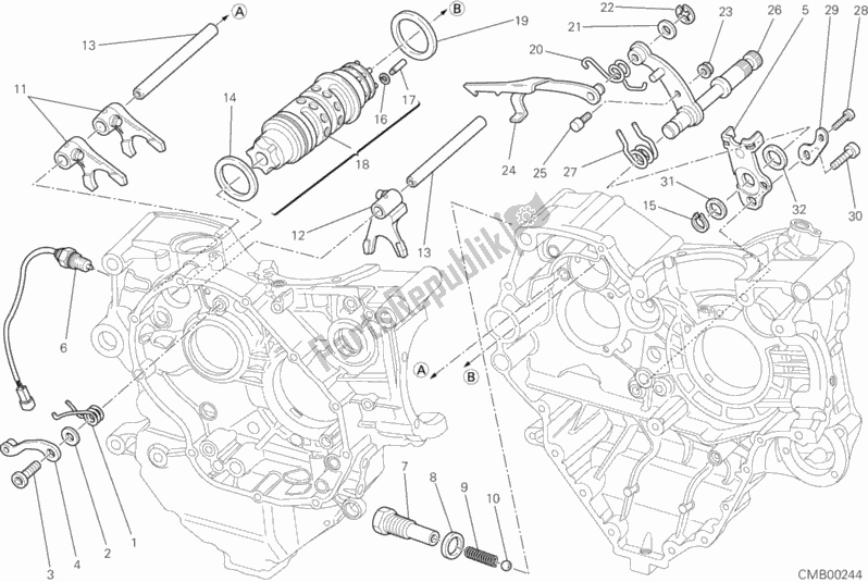 Toutes les pièces pour le Mécanisme De Changement De Vitesse du Ducati Multistrada 1200 ABS USA 2011
